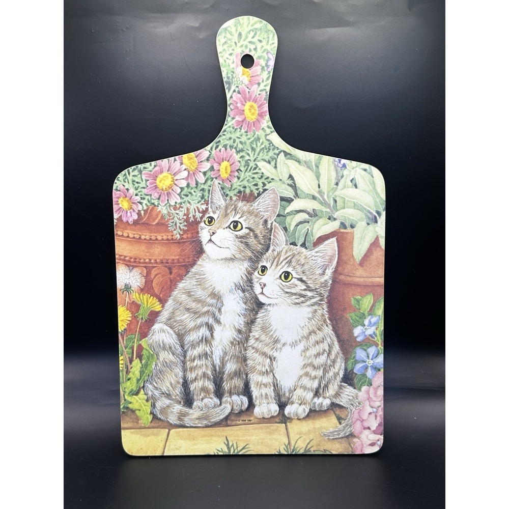 Kittens Vintage Wilscombe Melamine Chopping Board Flower Pots Made In England
